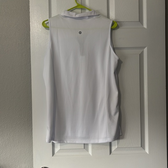 White Sleeveless Women's Golf Top - Picture 6 of 7